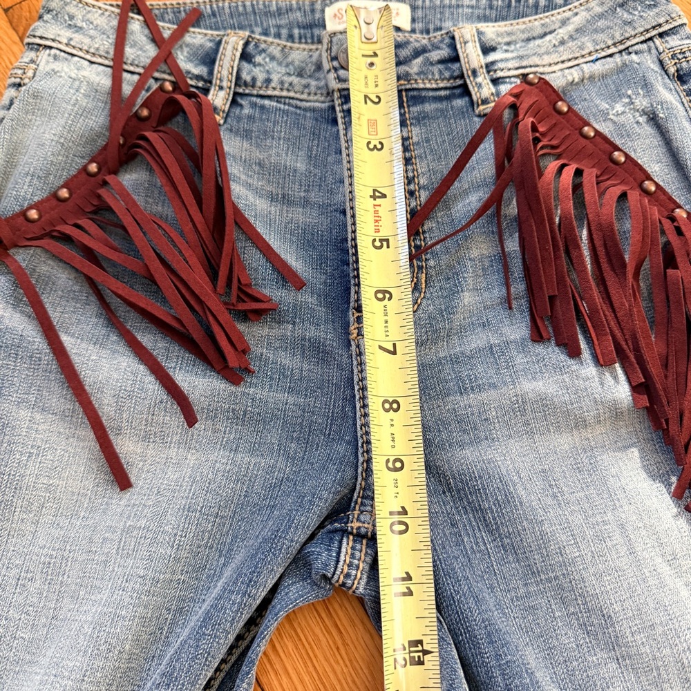 Shyanne Western Jeans | Extreme Flare | Fringe & Studded | New No Tags - Picture 8 of 11